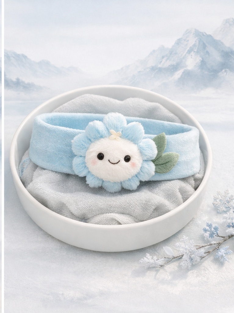 Fresh Blue Snowdrop Baby Headband - Winter Freshness