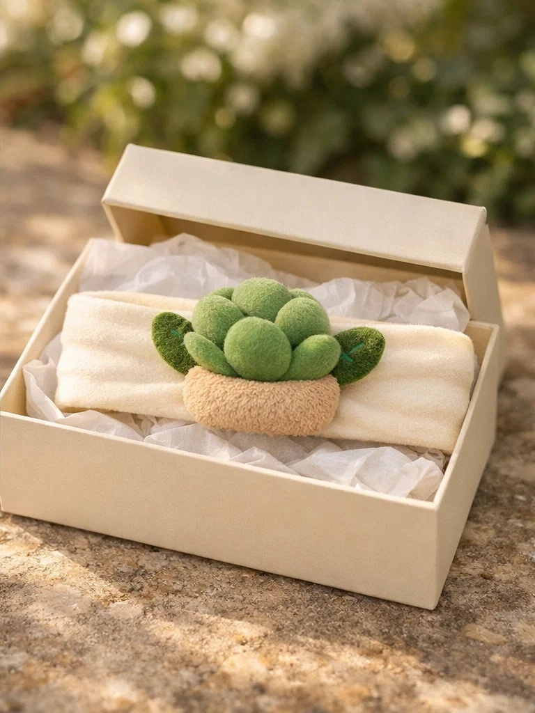 Succulent Plant Plush Baby Headband – Adorable Baby Hairband for Wholesale Baby Stores