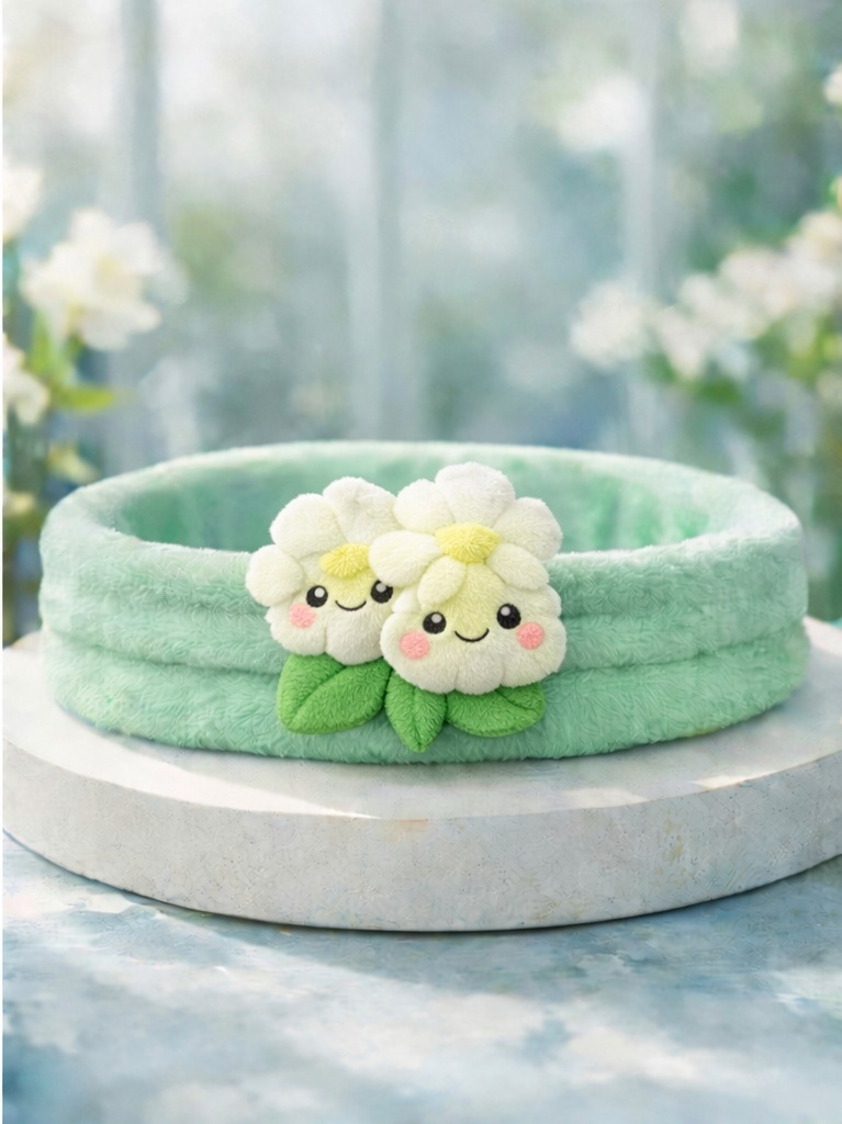 Diadema para bebé con diseño vegetal de felpa