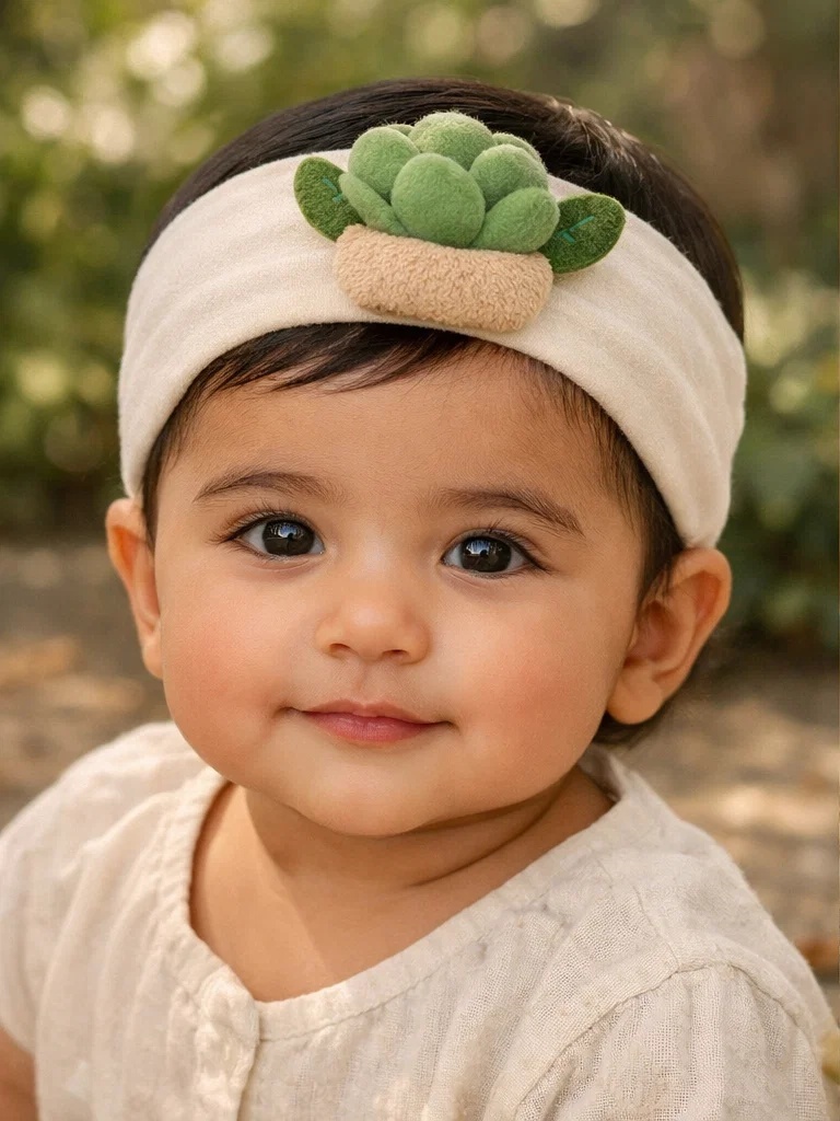 Succulent Plant Plush Baby Headband – Adorable Baby Hairband for Wholesale Baby Stores