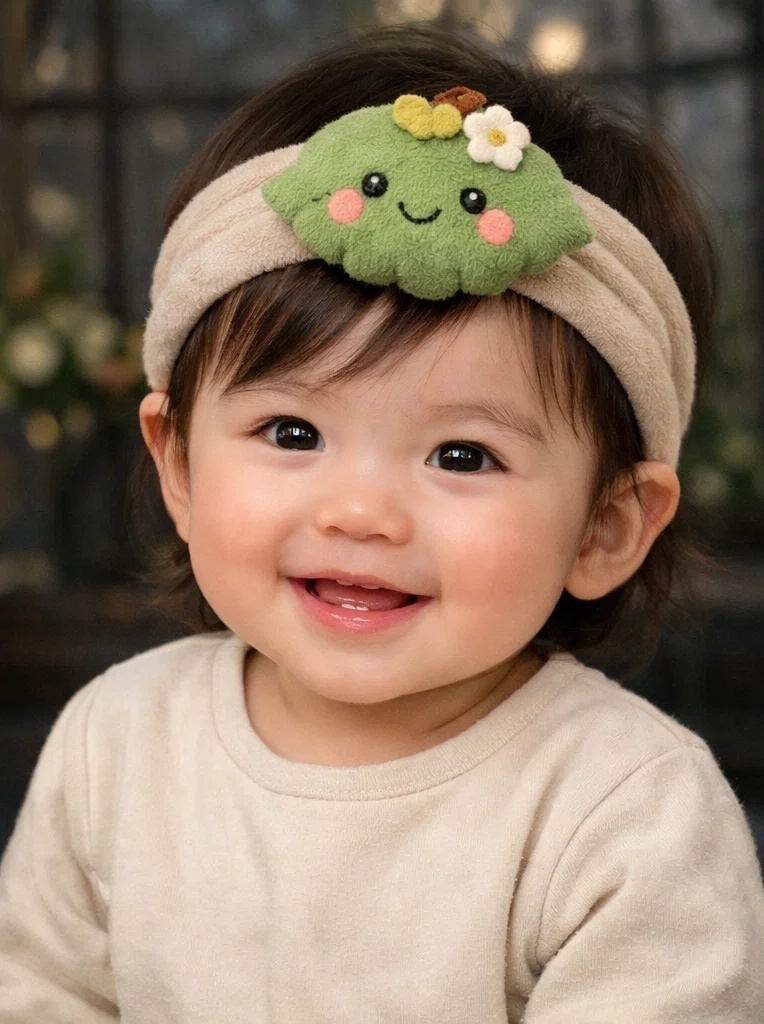 OEM Cute Forest Leaf Baby Headband – Custom Plush Infant Hairband for Boutique Wholesale
