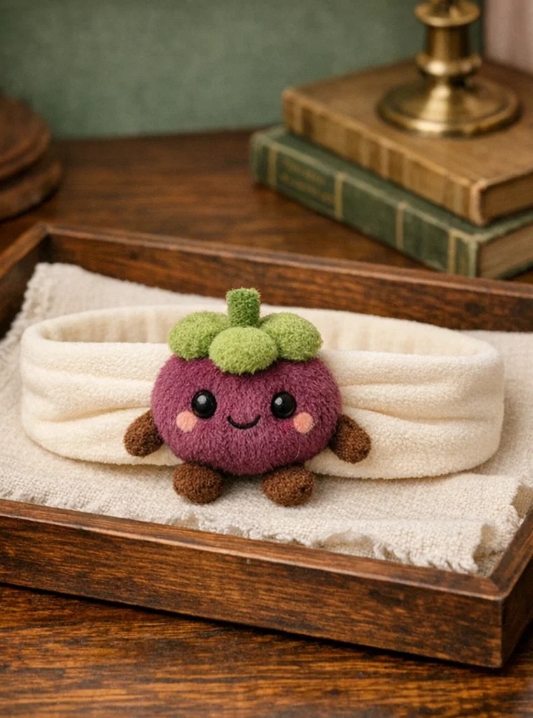 Cute Purple Plush Baby Headband with Adorable Fruit Design - Ideal for Baby Gifts