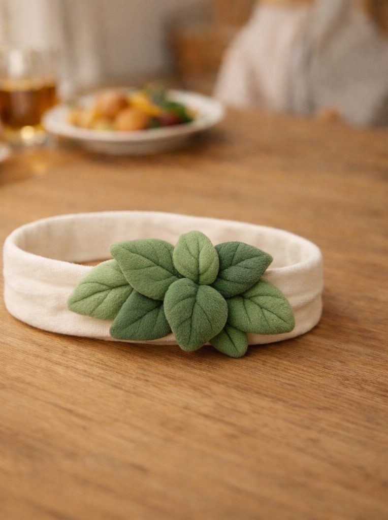 Diadema para bebé con hojas verdes – favorita entre compradores B2B