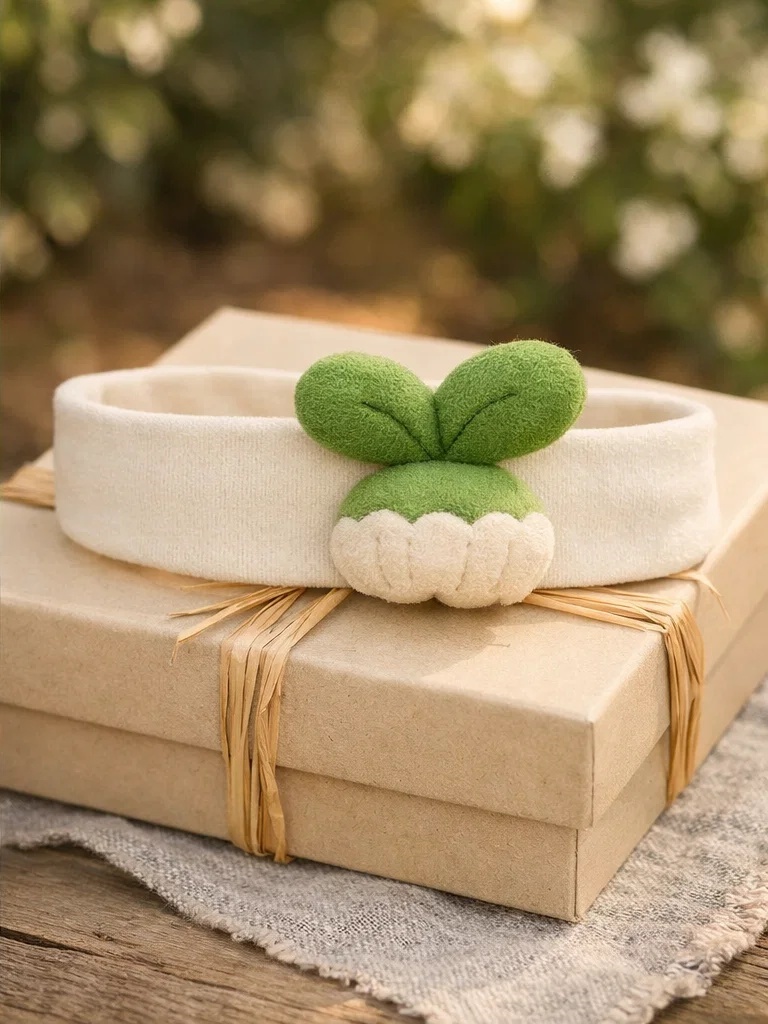 Minimalist Succulent Baby Headband – Soft Newborn Hairband for Baby Stores & Gift Shops