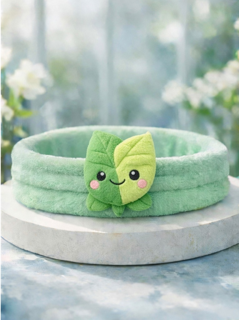 Bandeau bébé à motif feuille en peluche