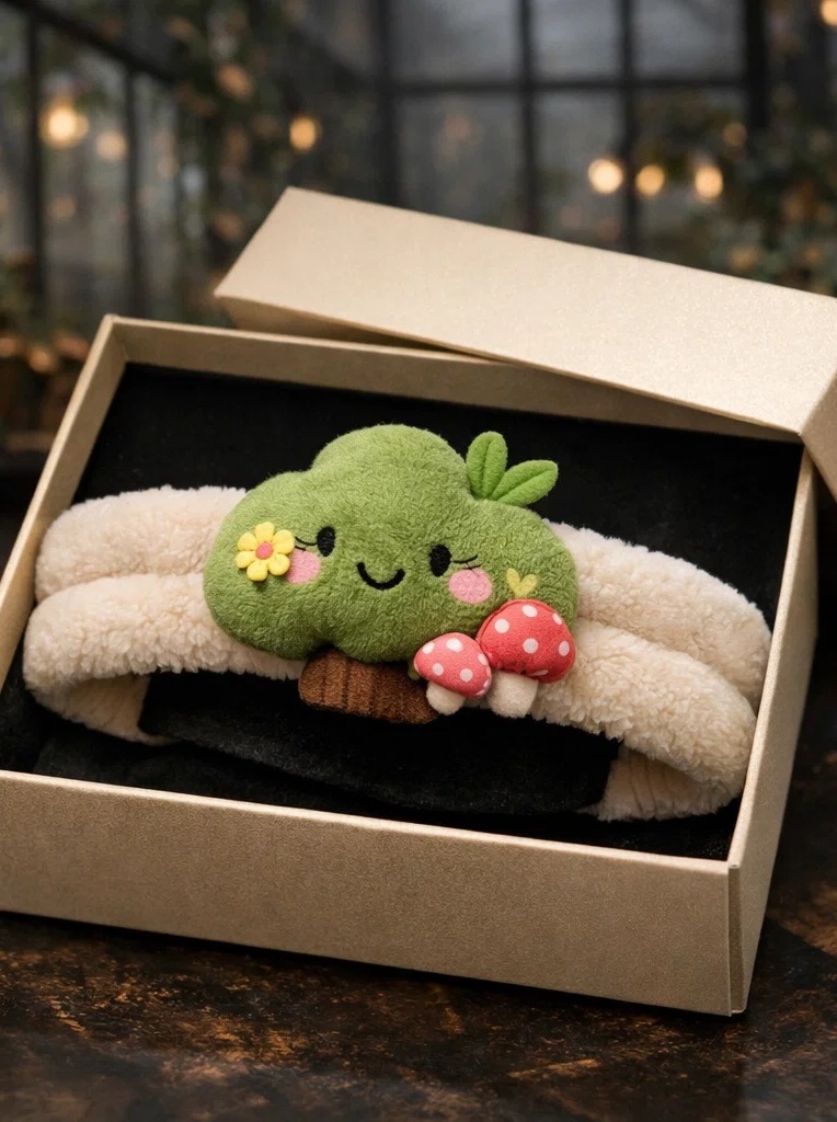 Custom Forest Cloud Doll Baby Headband with Mushroom – Boutique Plush Infant Hair Accessory Supplier