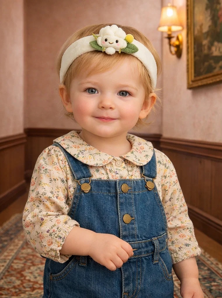 Soft Plush Baby Headband with Sweet Flower Design - Perfect for Special Occasions