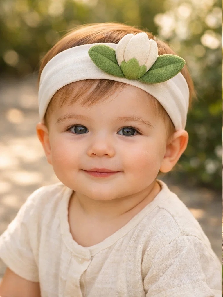 Cute Flower Plush Baby Headband – Boutique Style Newborn Hairband for Wholesale