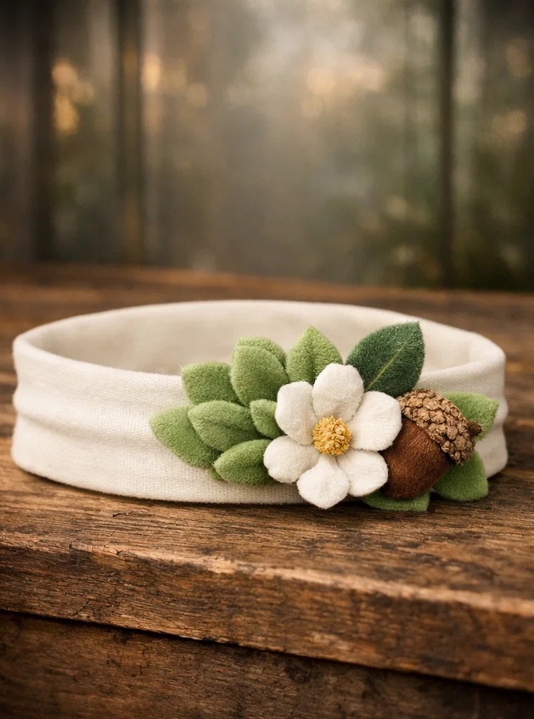 Faixa de cabelo para bebê fofa com flores artesanais – segura e confortável para bebês