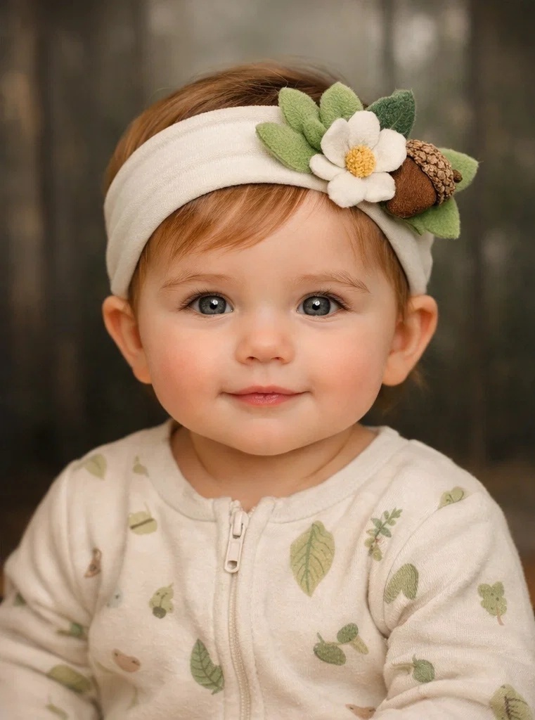 Faixa de cabelo para bebê fofa com flores artesanais – segura e confortável para bebês