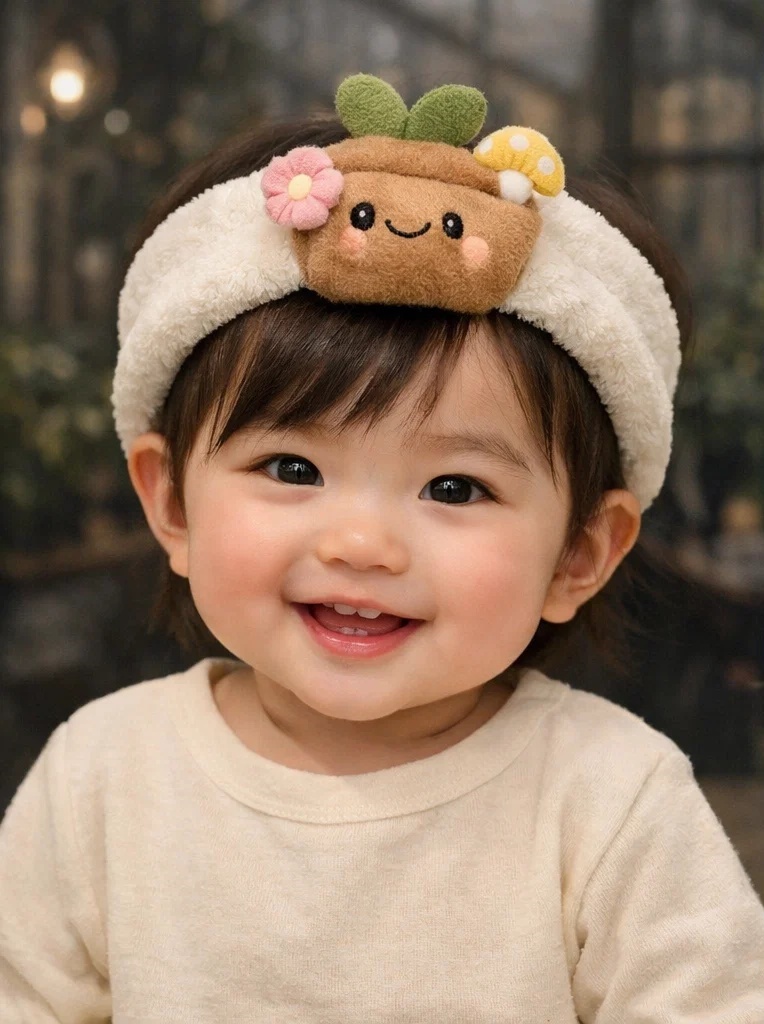 OEM Autumn Acorn Doll Baby Headband – High Margin Plush Infant Hairband for Bulk Orders