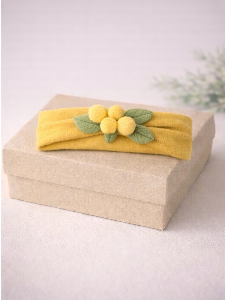 Yellow Pom Cluster Baby Headband – Eye-Catching Design for Boutique Displays