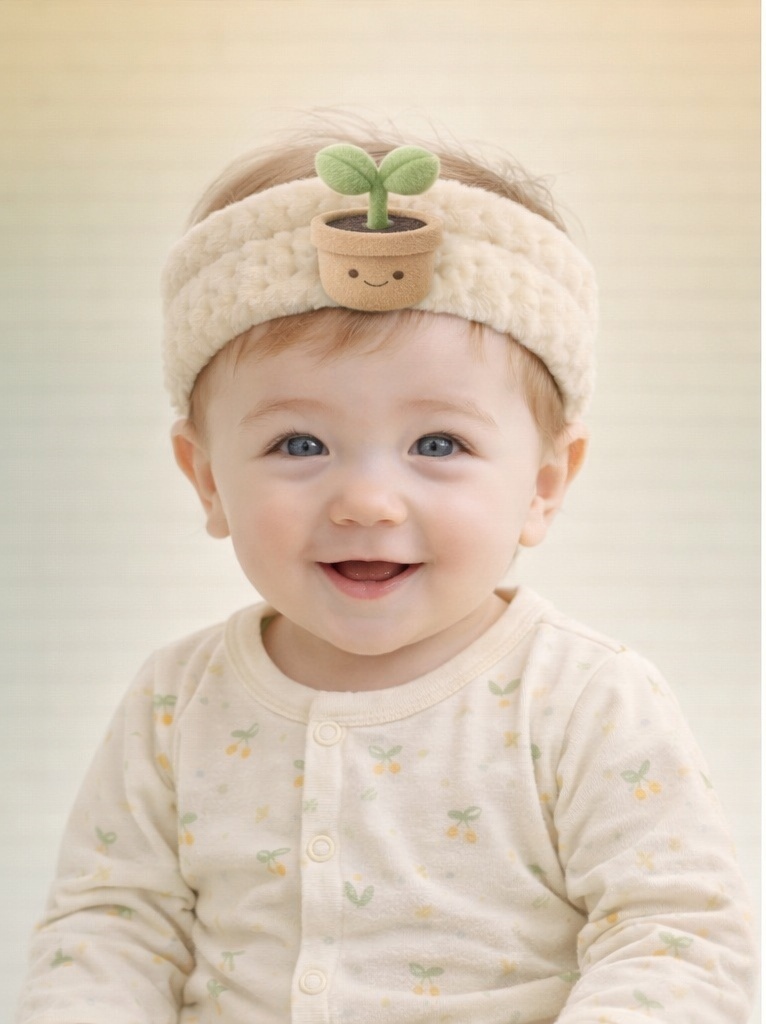 Bandeau bébé plante en pot mignonne – Confortable, doux et parfait pour les séances photo