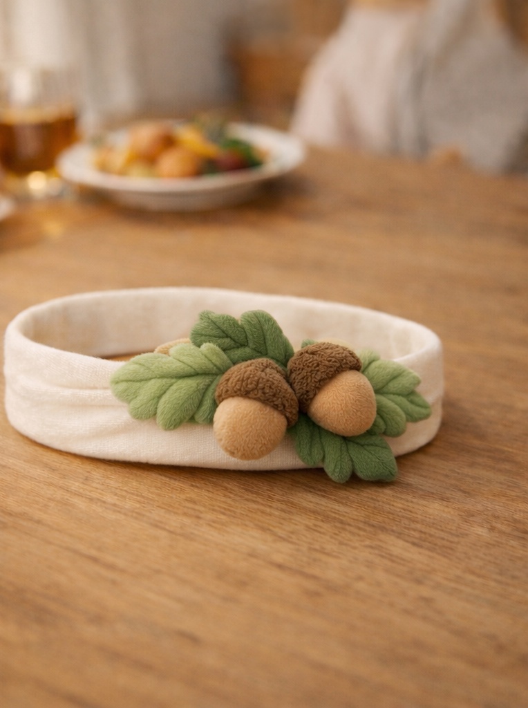Autumn Acorn Baby Headband – Soft & Adorable Design for Seasonal Collections