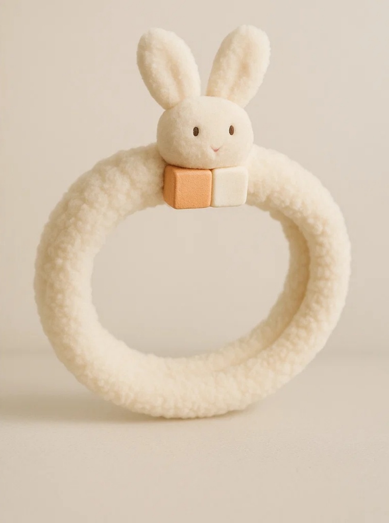 Faixa de Cabelo para Bebê com Orelhas de Coelho – Estilo Cartoon em Fleece Macio