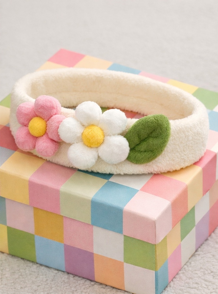 Cute Pink & White Floral Baby Headband – A Perfect Gift for Newborns