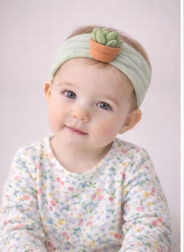 Succulent Plant Baby Headband – Nature-Inspired Gift for Eco-Friendly Retailers