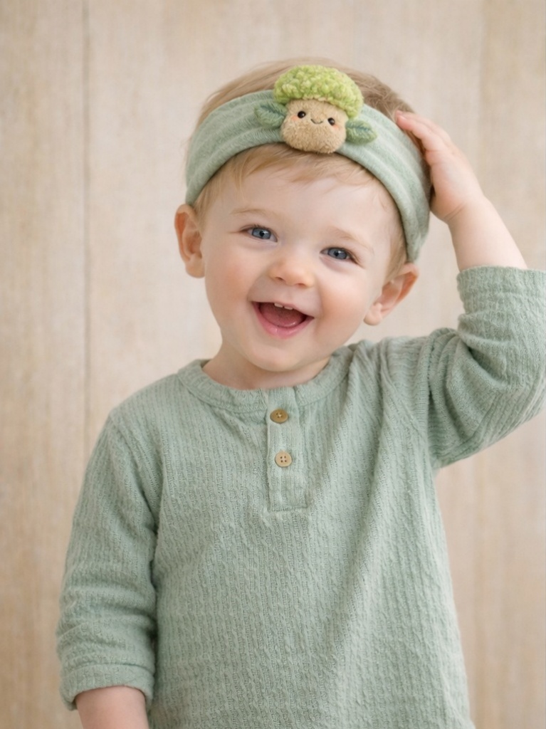 Custom Mushroom Plush Baby Headband Cartoon Doll Elastic Head Wrap for Boutique Baby Stores
