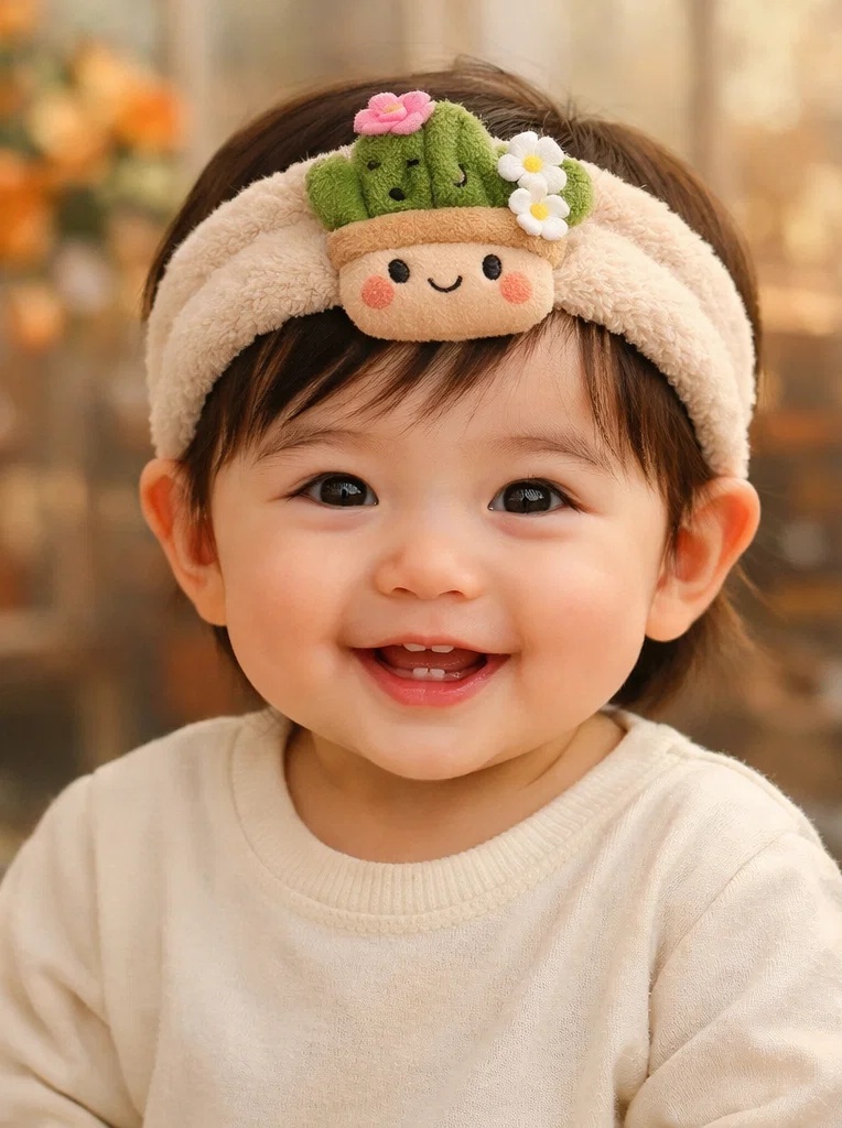 OEM Cactus Doll Baby Headband – Cute Plush Infant Hairband for Brand Customization & Bulk Supply