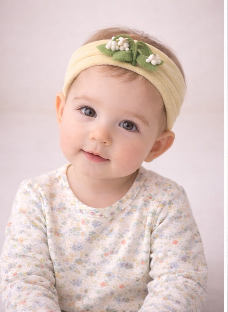 Lily of the Valley Baby Headband – Soft Floral Accent for Seasonal Displays