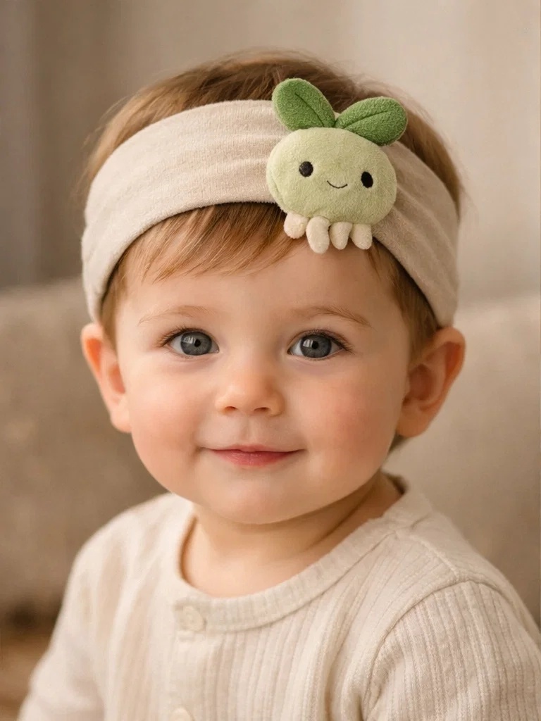Cute Plant Doll Baby Headband – Soft Baby Boutique Hairband for Newborns