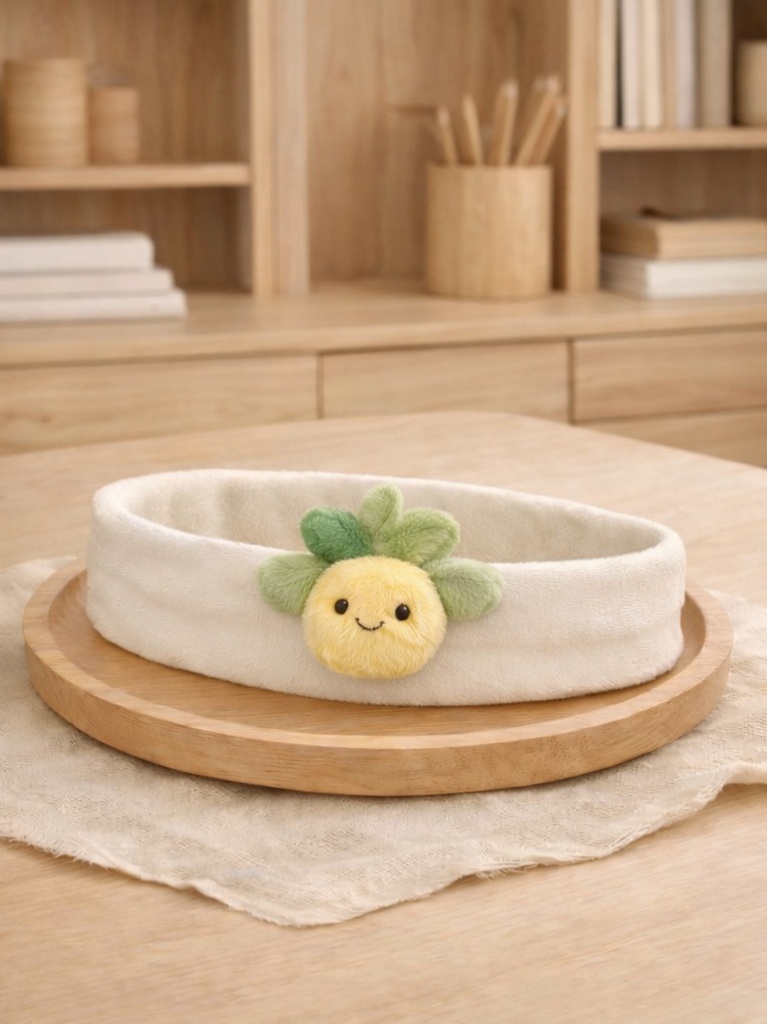 Wholesale Cream Pineapple Baby Headband Soft Plush Cartoon Doll Elastic Head Wrap