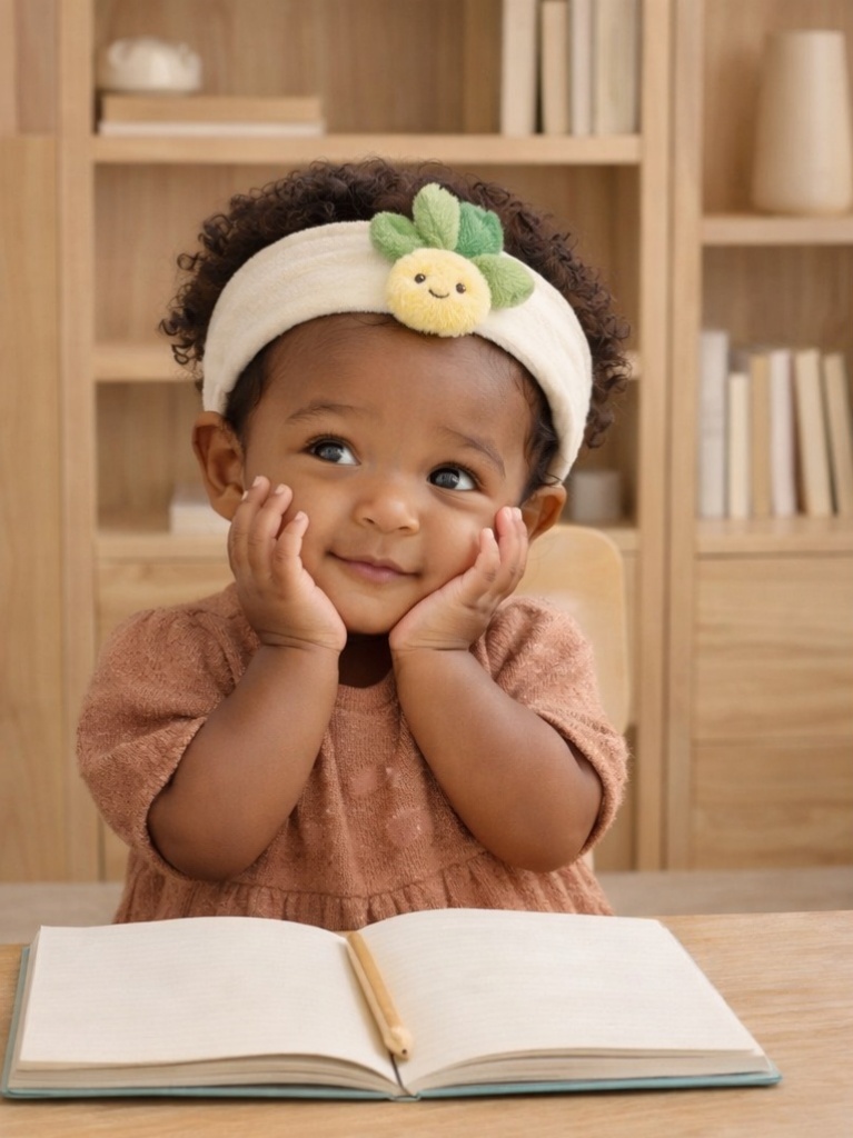 Wholesale Cream Pineapple Baby Headband Soft Plush Cartoon Doll Elastic Head Wrap