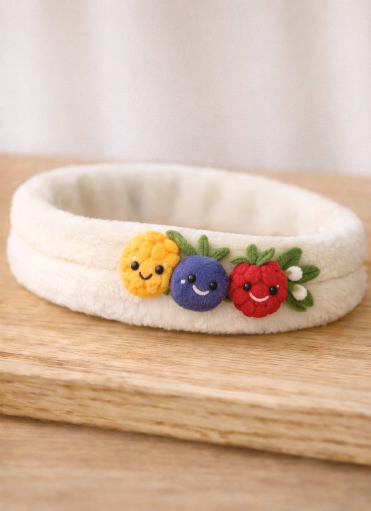 Rainbow Stripe Baby Headband with Detachable Plush Fruits – Fun & Colorful Baby Gift Idea