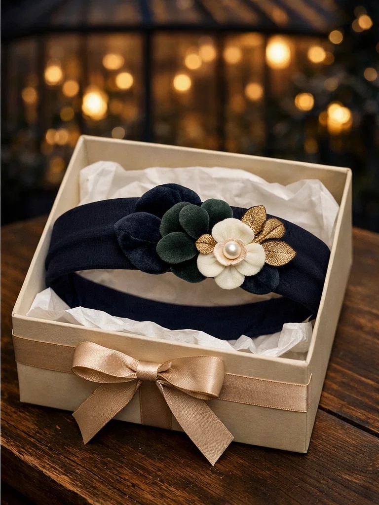Vintage Floral Baby Headband – Handmade Style Newborn Hairband for Baby Boutique
