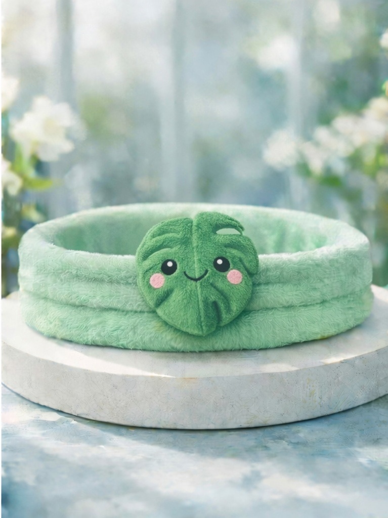 Bandeau bébé en peluche à motif végétal