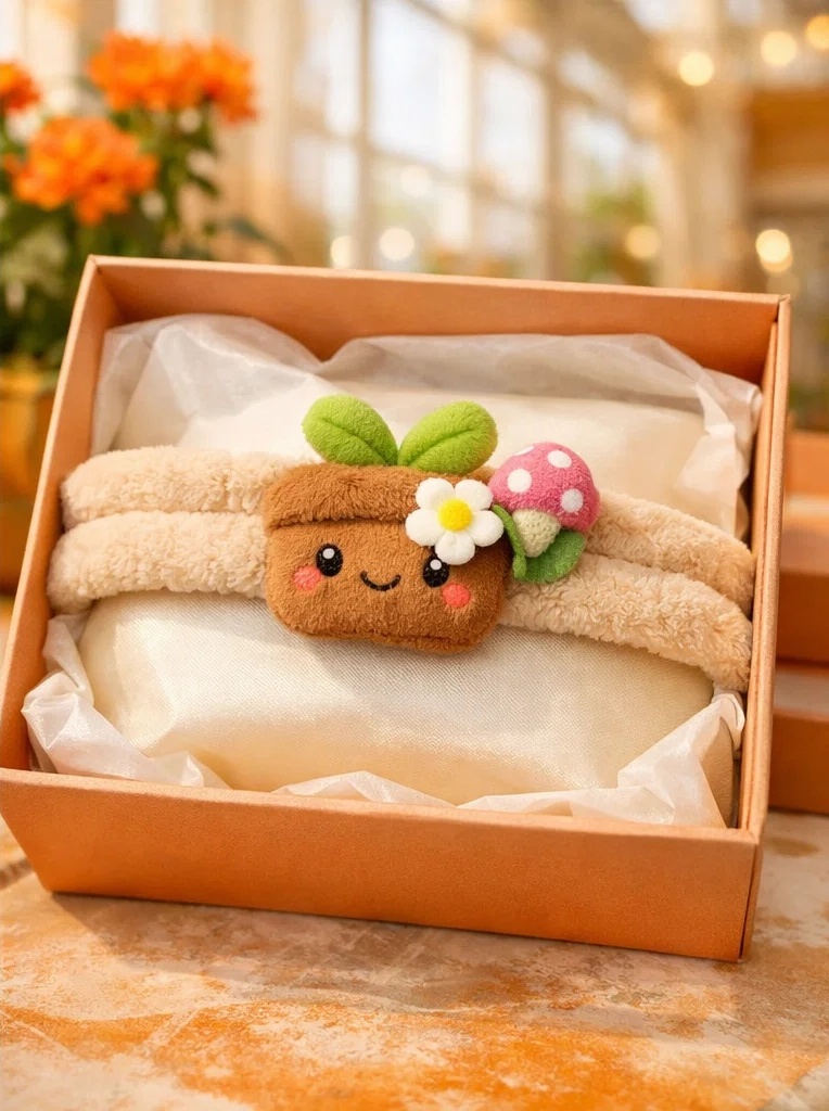 OEM Mushroom Garden Pot Doll Baby Headband – Boutique Plush Infant Hair Accessory Supplier