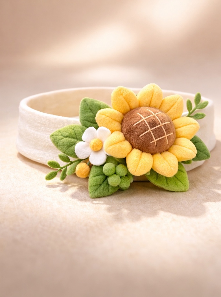 Private Label Sunflower Plush Baby Headband – High Margin Floral Infant Hairband for Bulk Orders