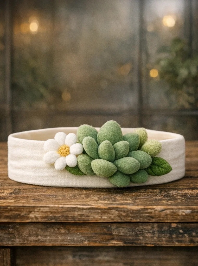 Faixa de cabelo para bebê fofa com flores artesanais – segura e confortável para bebês