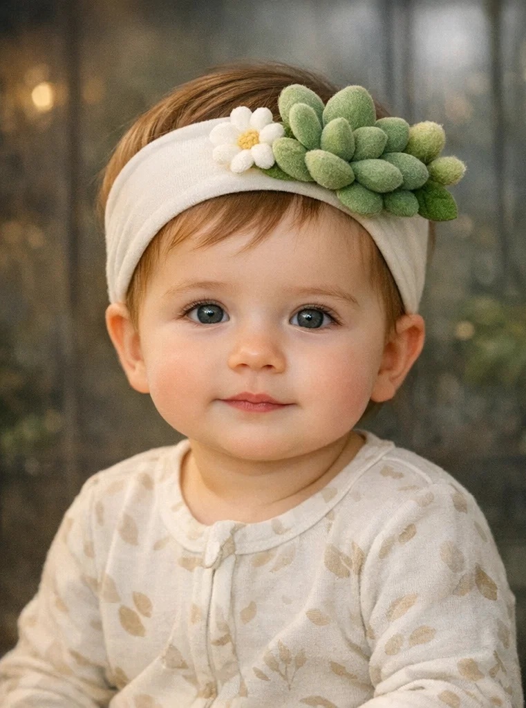 Faixa de cabelo para bebê fofa com flores artesanais – segura e confortável para bebês