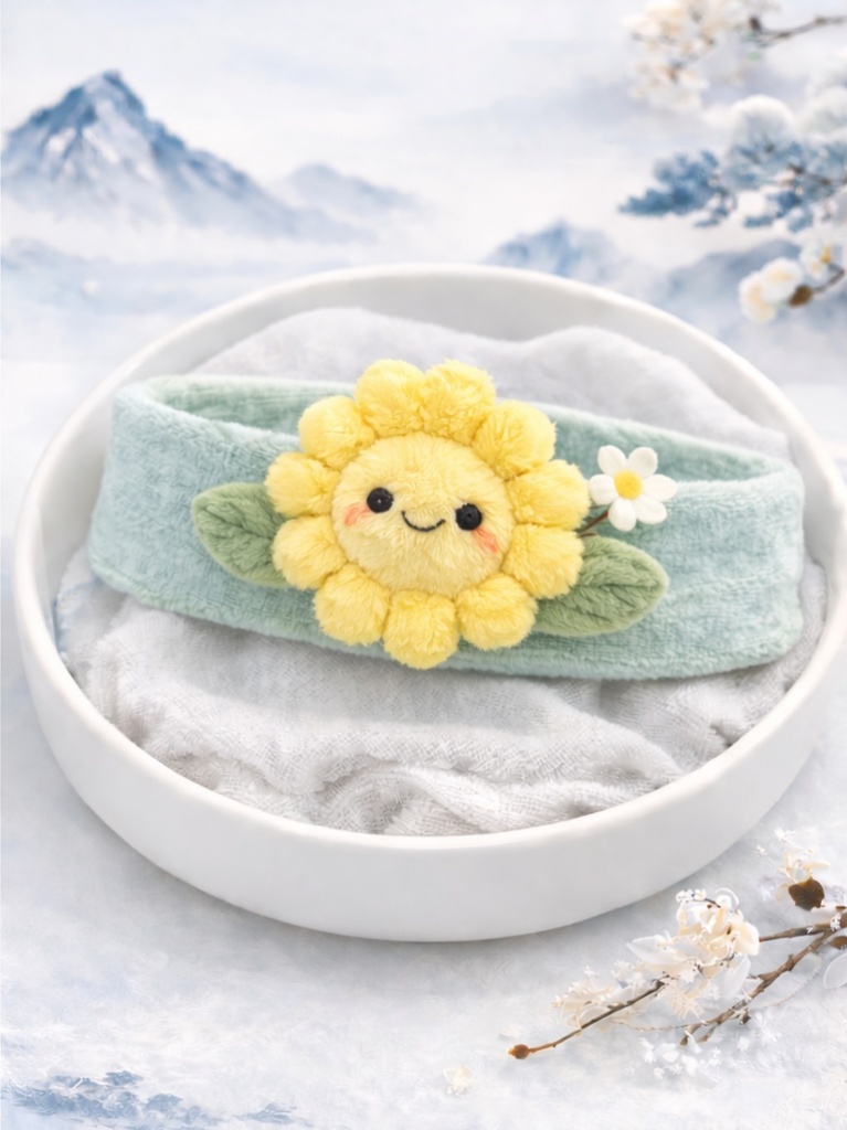 Boutique Double Fruit Baby Headband Cute Plush Cartoon Doll Headband for Newborn Gift Sets
