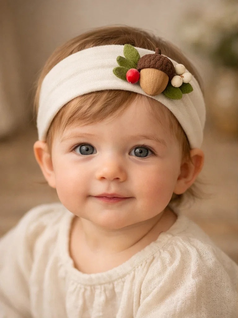 Cute Strawberry Plush Baby Headband – Cartoon Fruit Doll Hairband for Newborn
