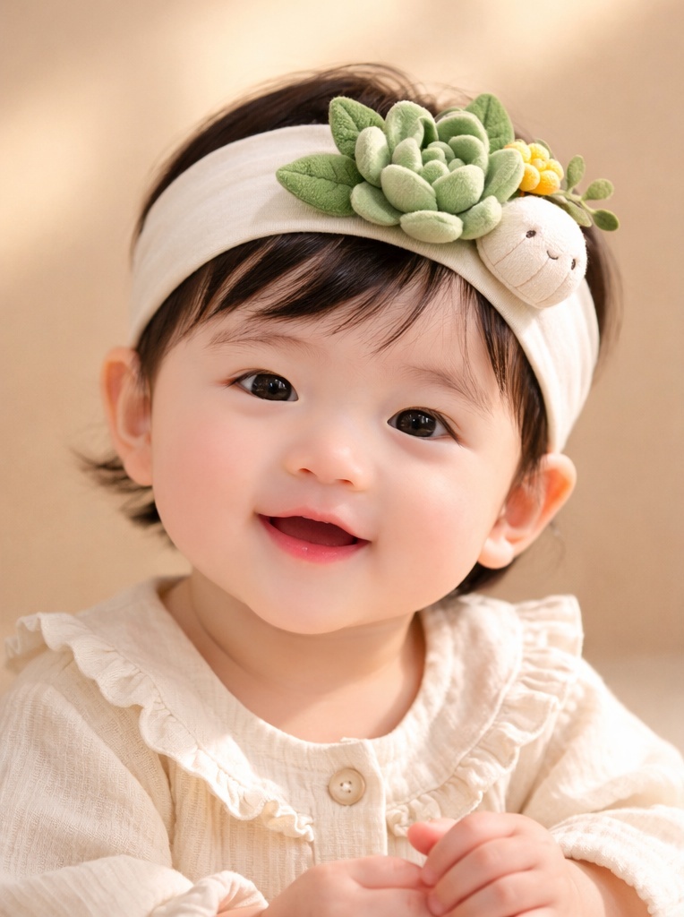OEM Succulent Doll Baby Headband – Premium Plush Infant Hairband for Brand Customization
