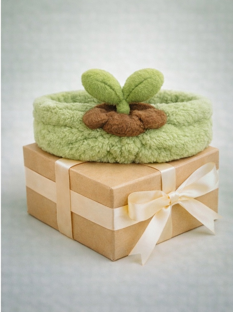 Bandeau bébé pousse verte – doux, élastique et parfait pour les photos