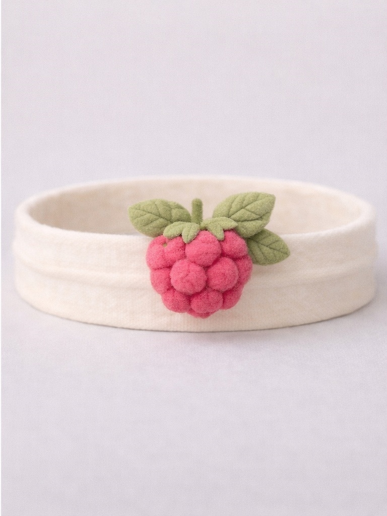 Raspberry-Themed Felt Baby Headband – Eco-Friendly Soft Fabric for Sensitive Skin