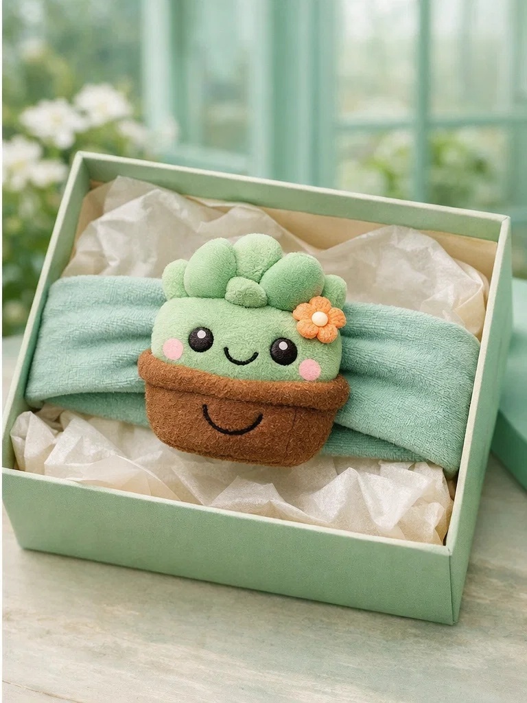 Plush Succulent Baby Headband – Soft Stretch Baby Hair Accessory for Retail and Wholesale