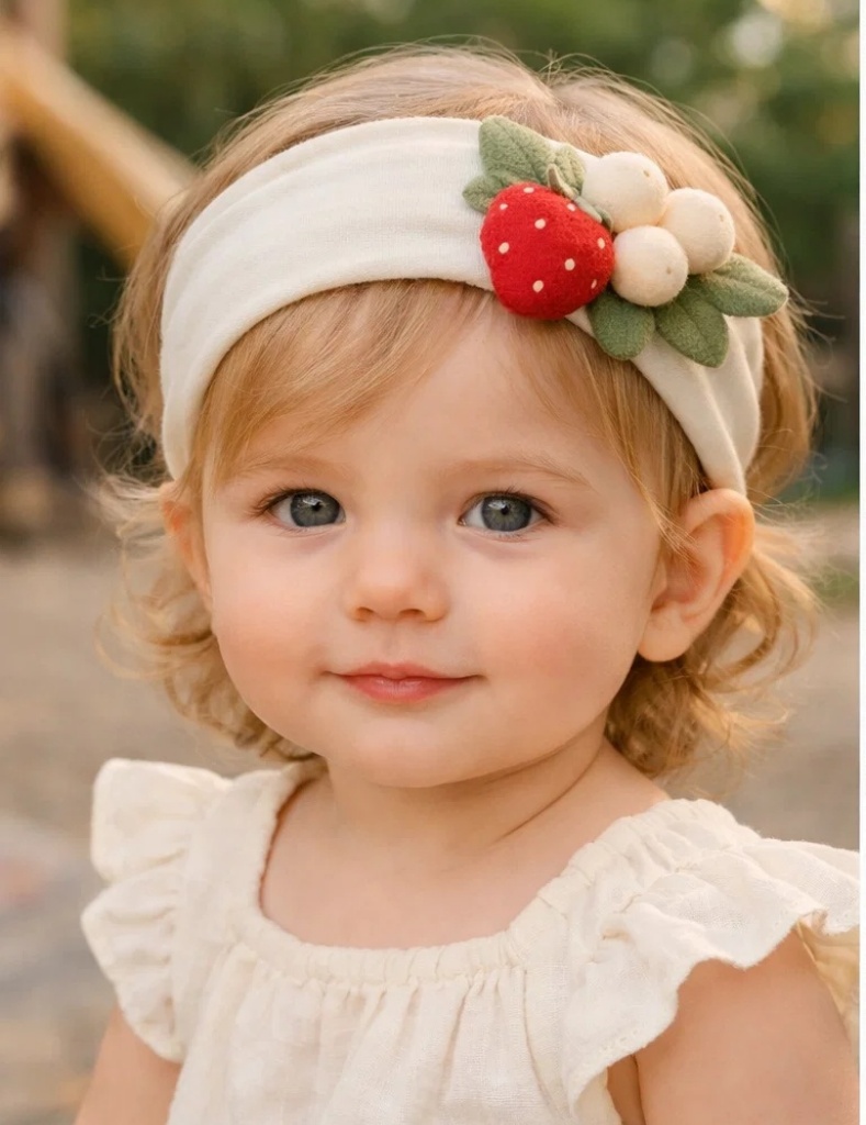 Bandeau bébé fraise – Idéal pour les coffrets cadeaux et les boutiques pour enfants B2B