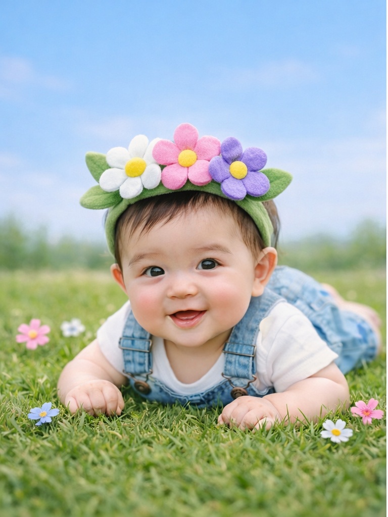 Colorful Daisy Baby Headband – Plush Floral Hairband for Toddlers