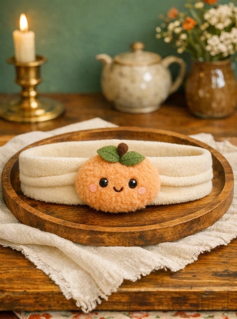 Charming Orange Baby Headband with Soft Plush Material