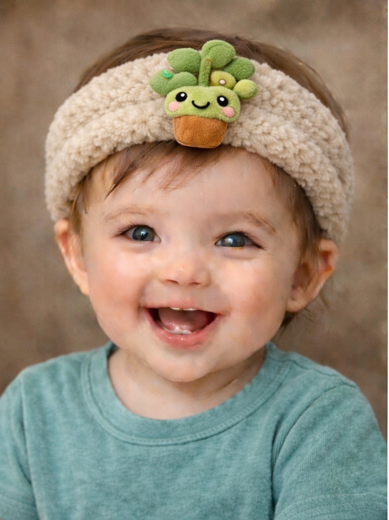 Měkká plyšová čelenka pro miminka s roztomilým motivem