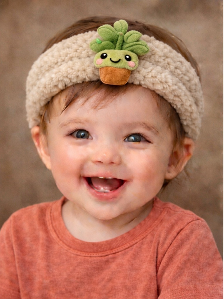 Bandeau bébé en peluche avec poupée mignonne