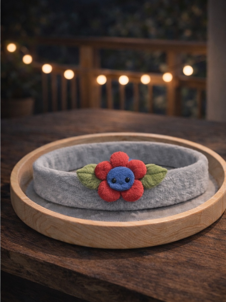 Custom Red Flower Baby Headband Plush Cartoon Doll Headband for Boutique Baby Accessories