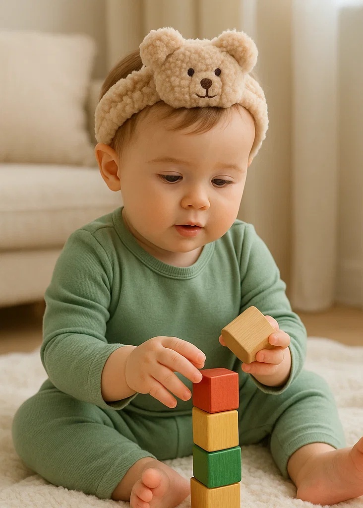 Plush Bear Baby Headband – Soft and Stretchable Fleece