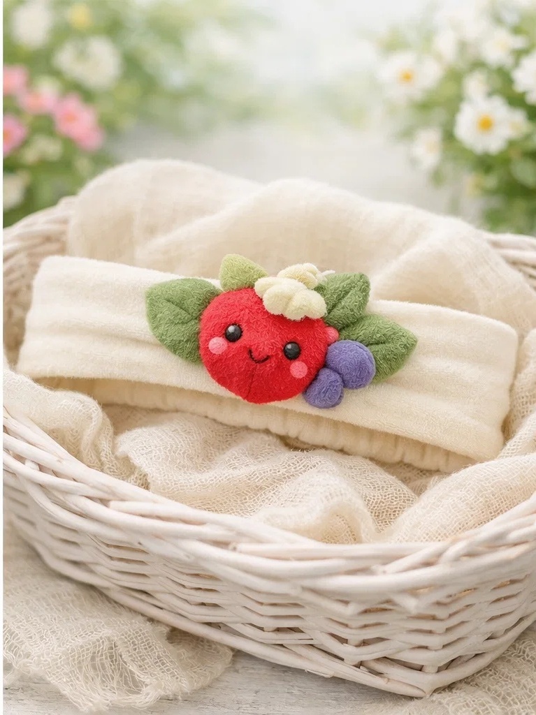 Bandeaux bébé rose avec fruits pour clients professionnels