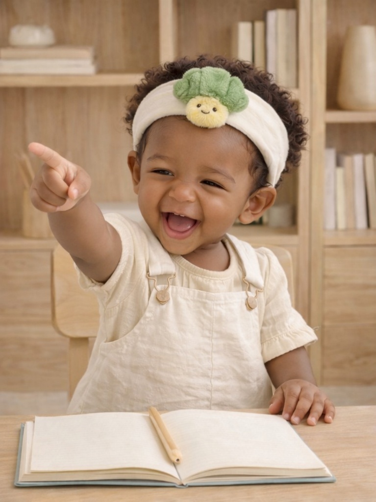 Wholesale Cream Broccoli Baby Headband Cute Plush Doll Stretch Headband for Newborn Gift Sets