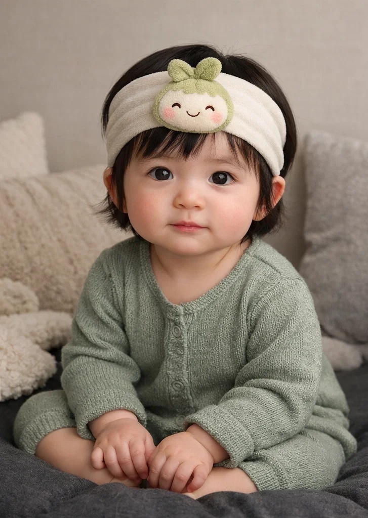 Diadema de bebé con muñeca linda para uso diario